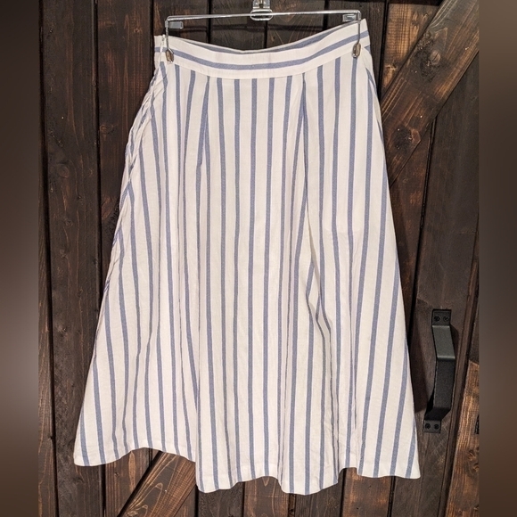 ZARA basics skirt, blue and white, Size S - Picture 2 of 9